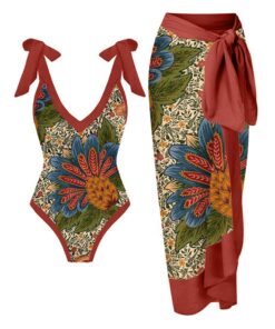 Printed Lace Up Chic One Piece Swimwear High Waist Backless Swimsuit Women Color Elegant Beachwear Push Up Luxury Cover Up